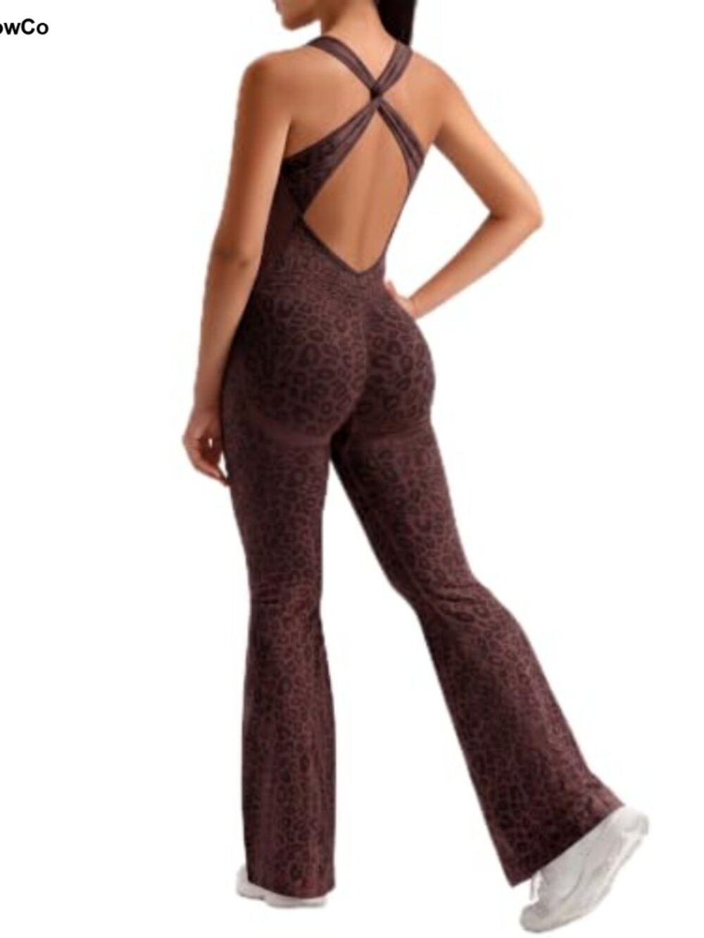 TDIFFUN Women Workout Jumpsuit Flare One Piece Gym Bodysuit Unitard